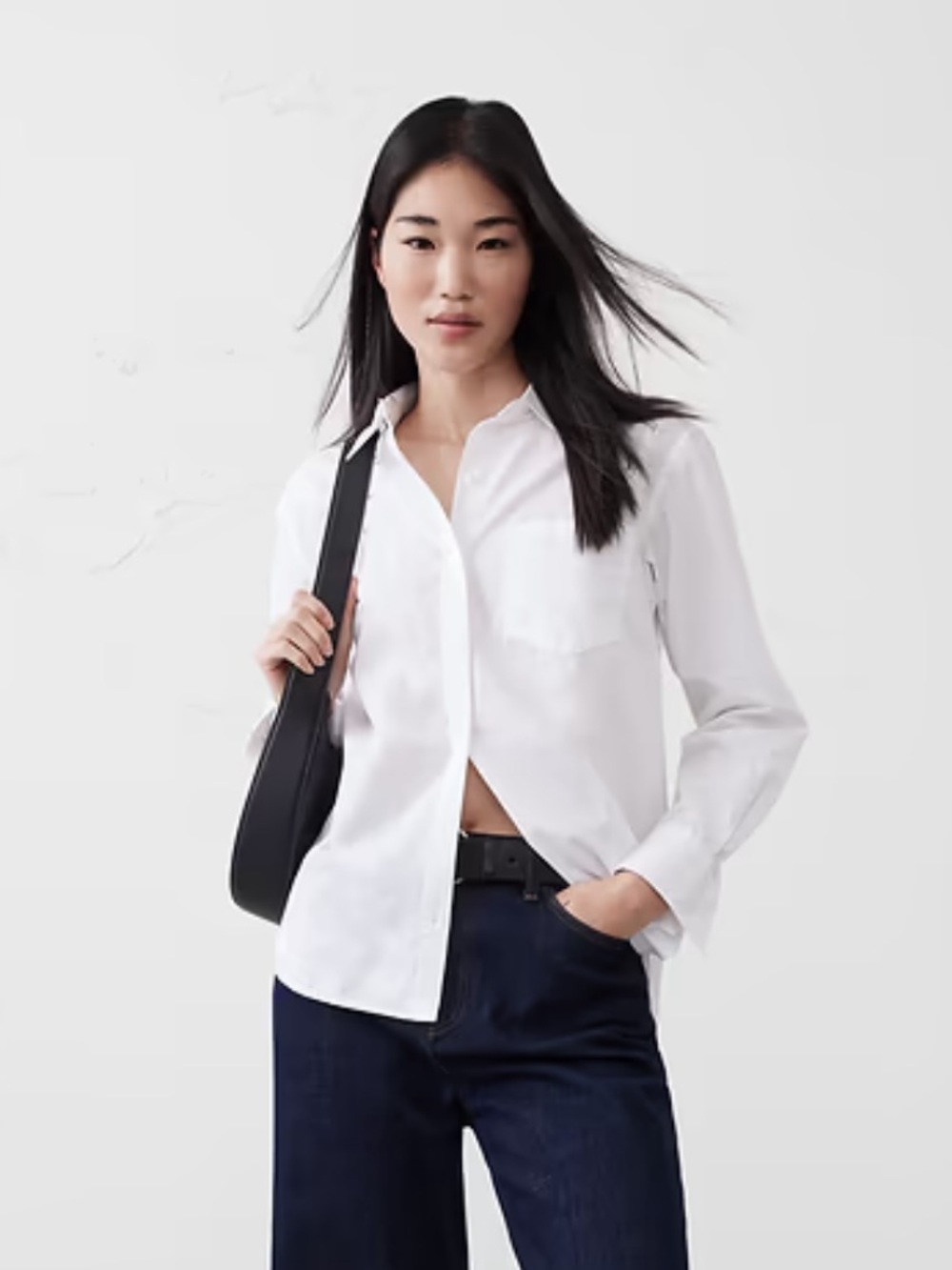 White Poplin Button Down
